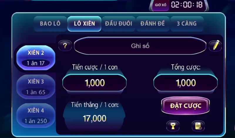 Người chơi có thể dễ dàng tham gia ghi số và đặt cược