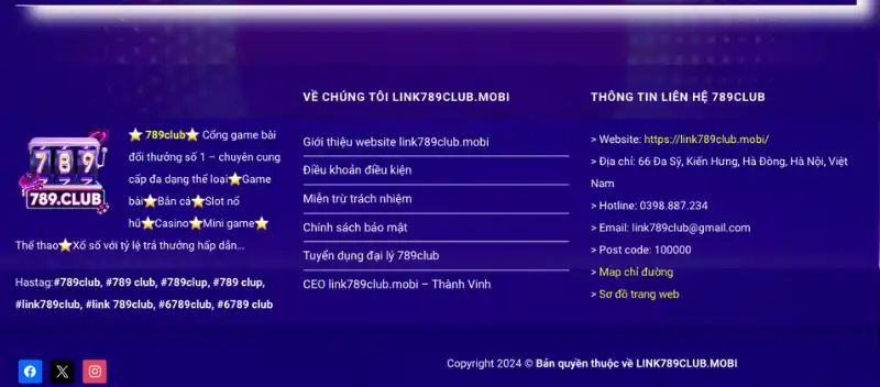 Link789club.mobi có trụ sở và kênh liên hệ rõ ràng