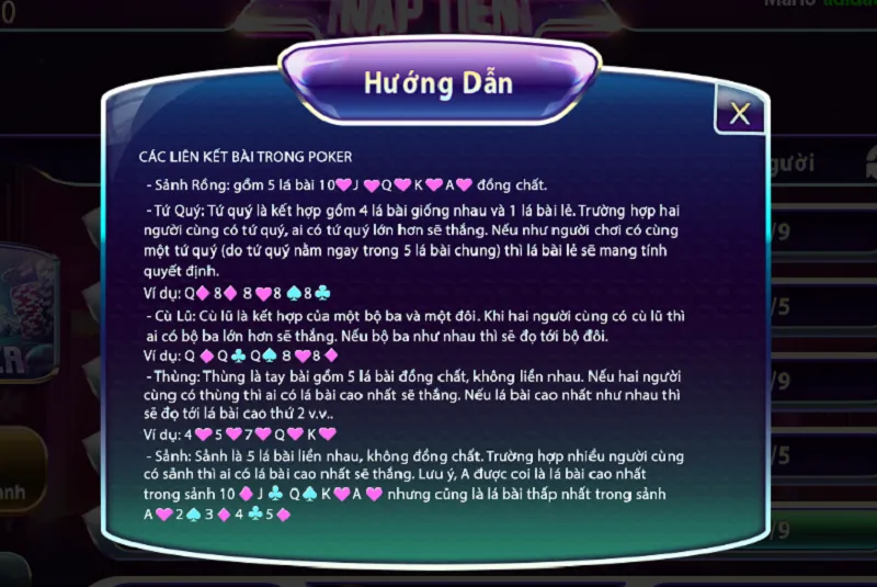 Anh em cần nắm rõ về sự kết hợp bài trong game