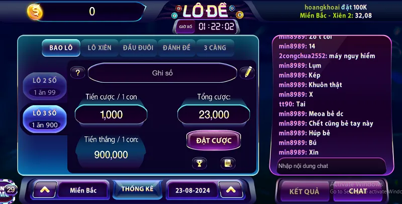 Tỷ lệ ăn bao lô sẽ khác nhau giữa các đài