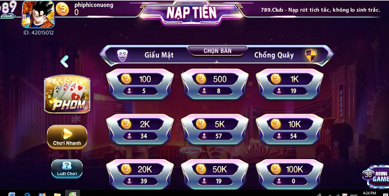 Phỏm có luật chơi đơn giản với phòng chơi đa dạng