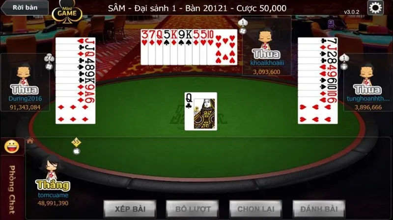 Quân 2 sẽ có giá trị lớn nhất trong bộ bài Sâm lốc