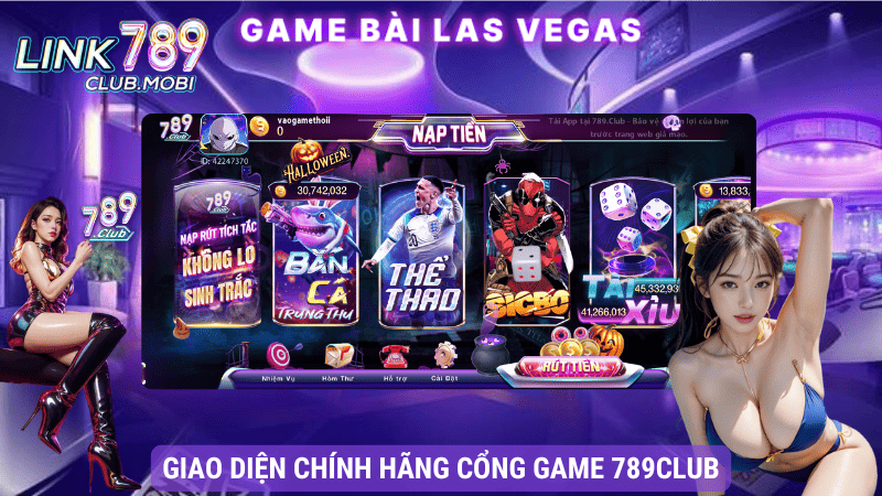 Giao diện chính hãng cổng game 789club
