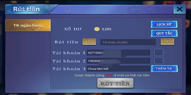 Quy trình thực hiện rút tiền Iwin