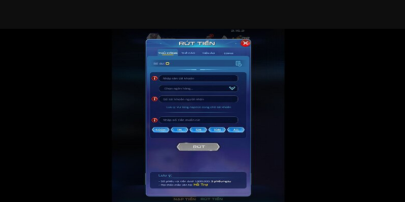 Lưu ý quan trọng khi giao dịch rút tiền Win79